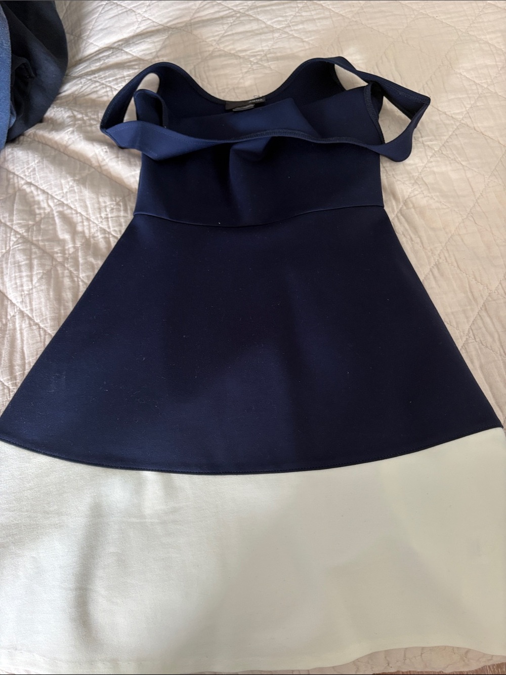 Aqua Navy Scoop Neck Top